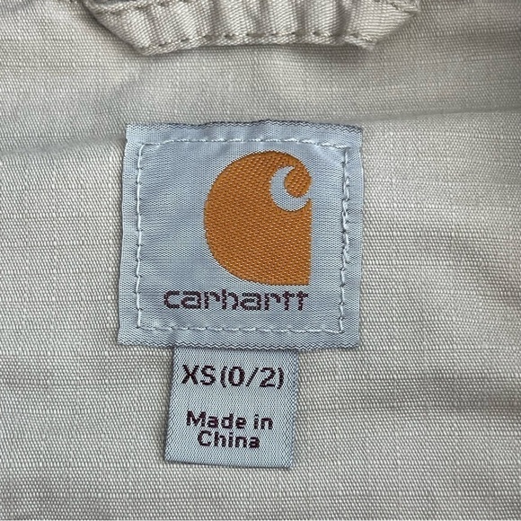 Carhartt Full Zip Utility Cargo Field Jacket Workwear Coat Khaki Tan XS, 0/2 - Picture 8 of 10